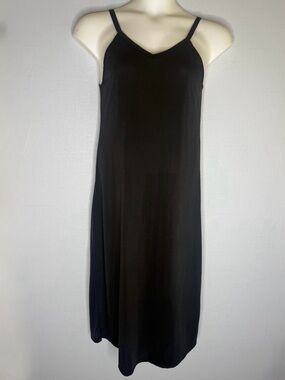 mahina Black V-Neck Slip Dress Medium